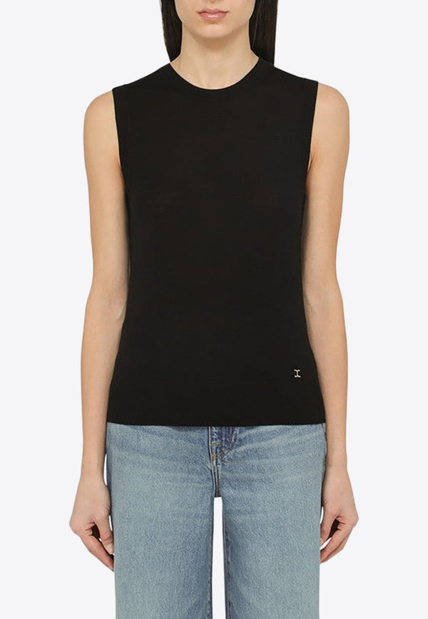 Sleeveless Wool-Knit Tank Top