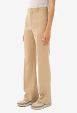 High-Waisted Linen Tailored Pants