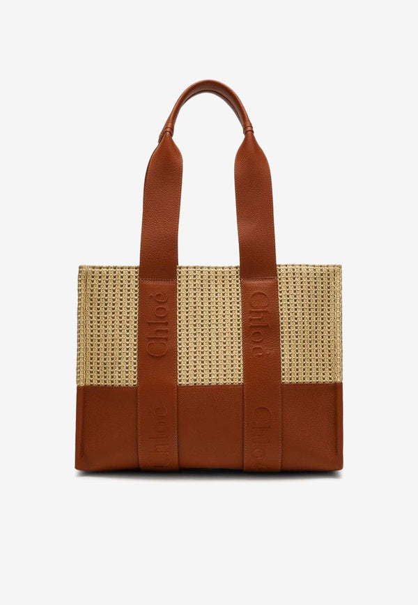 Medium Woody Raffia Tote Bag