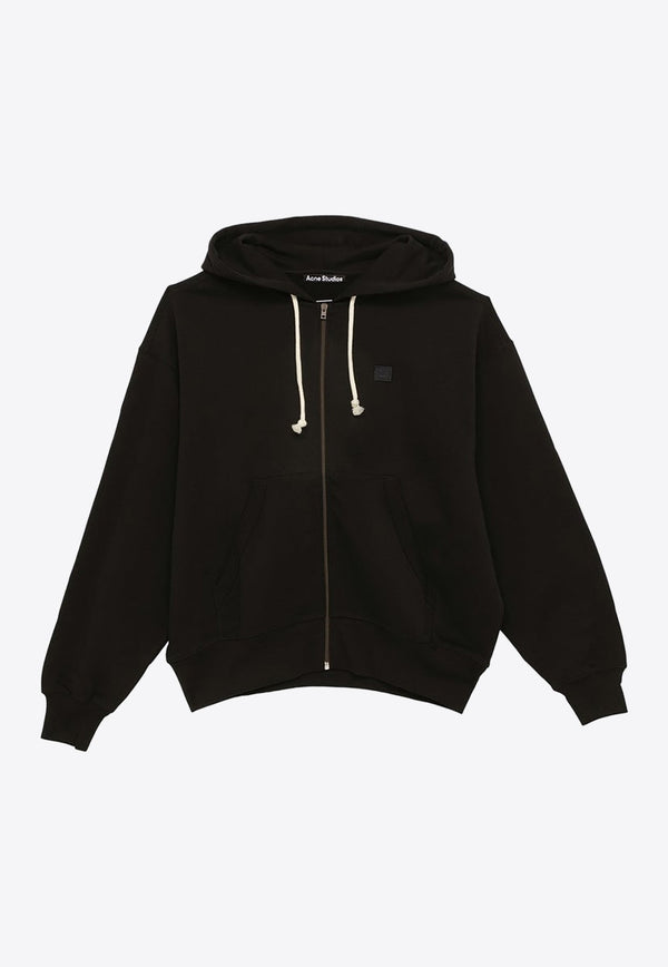 Face Logo Patch Zip-Up Hoodie