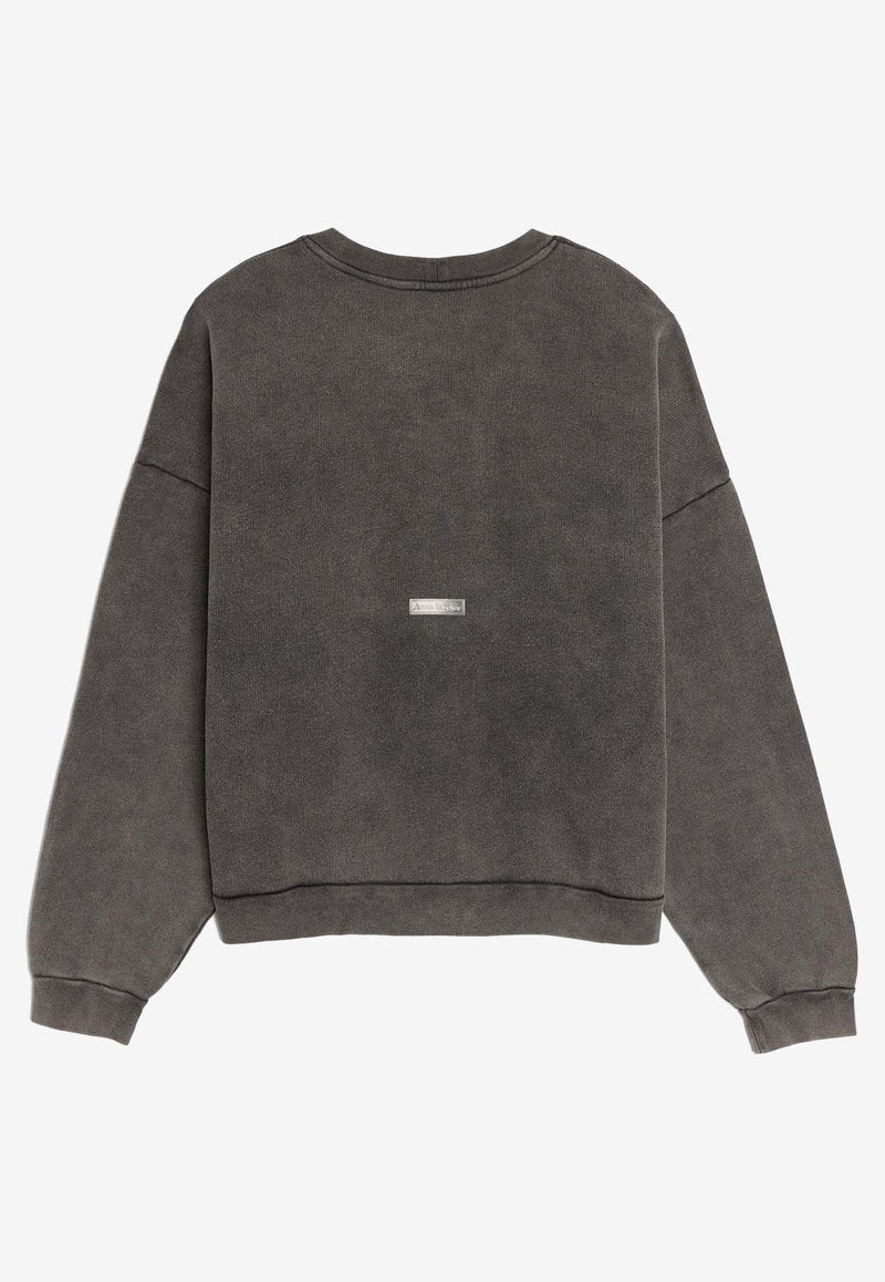 Washed-Effect Crewneck Sweatshirt