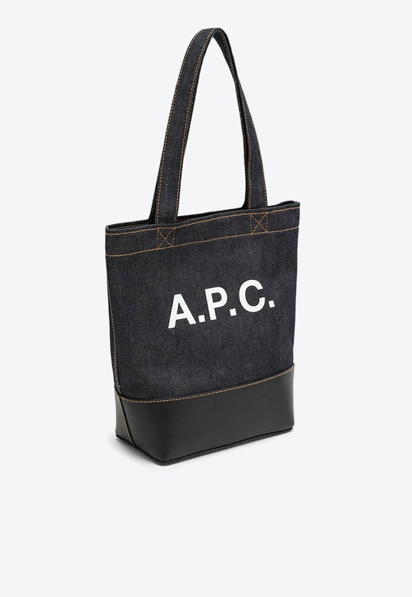 Small Axel Logo Denim Tote Bag