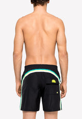 Stretch Waist Mid-length Swim Trunks