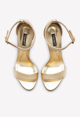 Keira 105 DG Baroque Heel Sandals in Metallic Leather