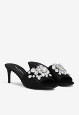 60 Crystal-Embellished Satin Mules