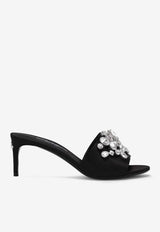 60 Crystal-Embellished Satin Mules