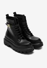 DG Logo Leather Lace-Up Boots