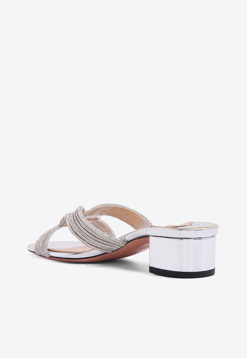 Crystal Muse 35 Mules in Metallic Leather