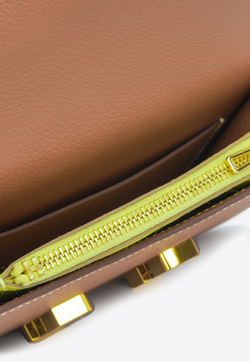 Constance Slim Wallet in Gold and Limoncello Evercolor with Gold Hardware