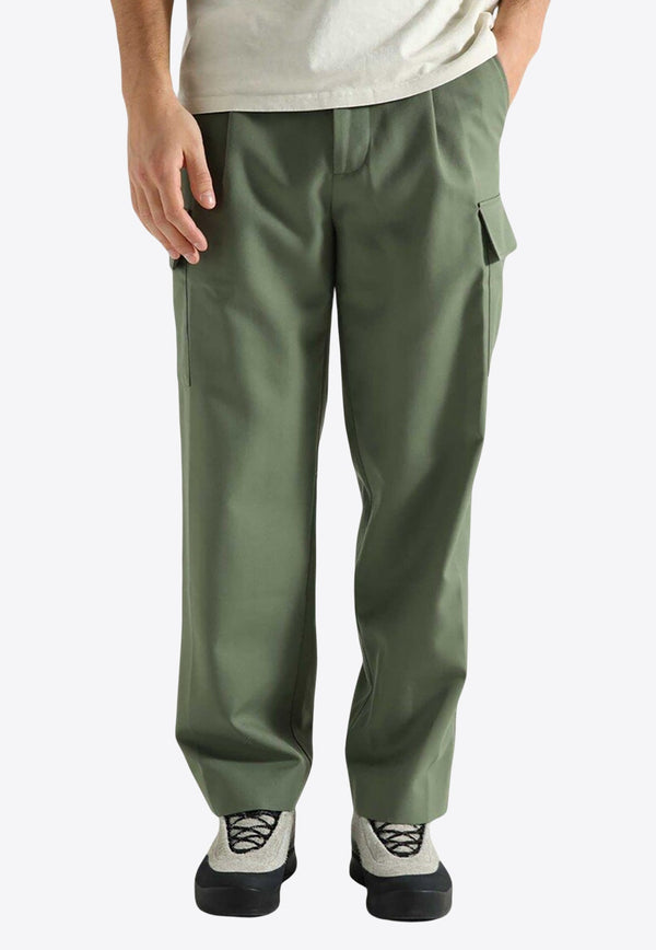 Wool-Blend Cropped Cargo Pants