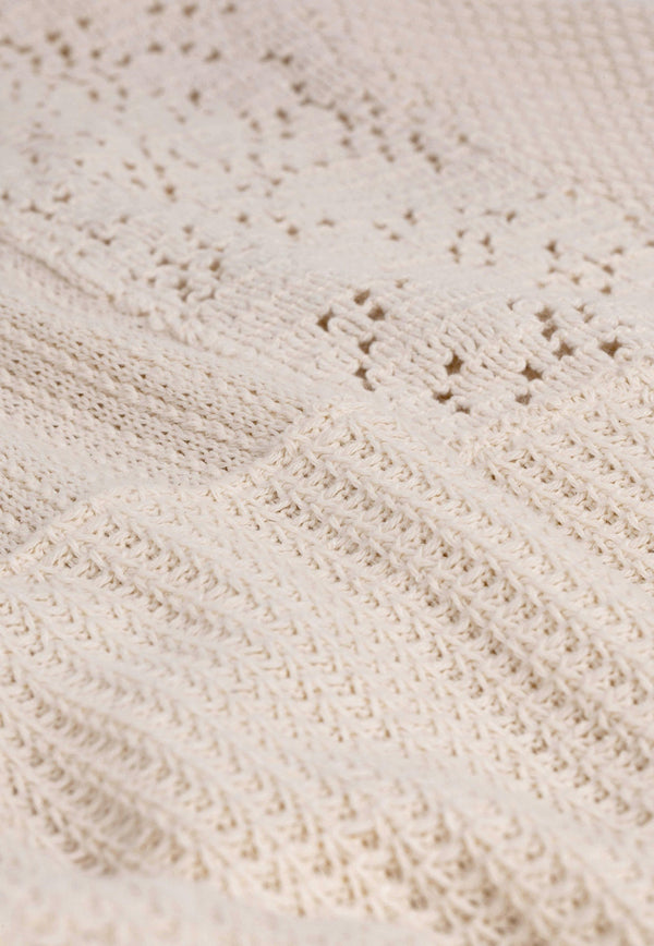 Crochet Knit Short-Sleeved Shirt