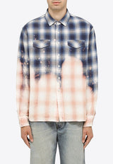 Checked Bleached-Effect Shirt