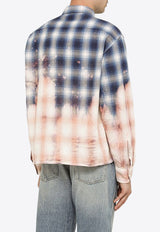 Checked Bleached-Effect Shirt