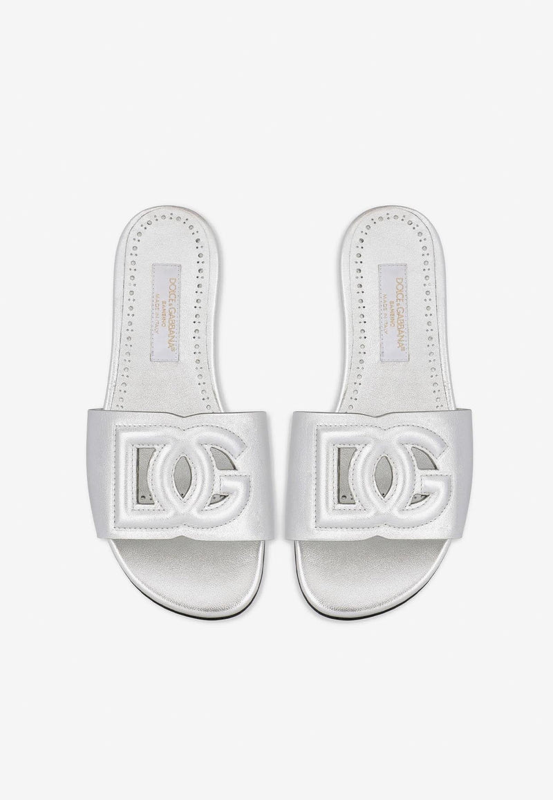 Girls DG Millennial Laminated Flat Sandals