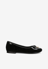 Girls DG Logo Patent Leather Ballet Flats