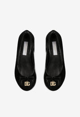 Girls DG Logo Patent Leather Ballet Flats