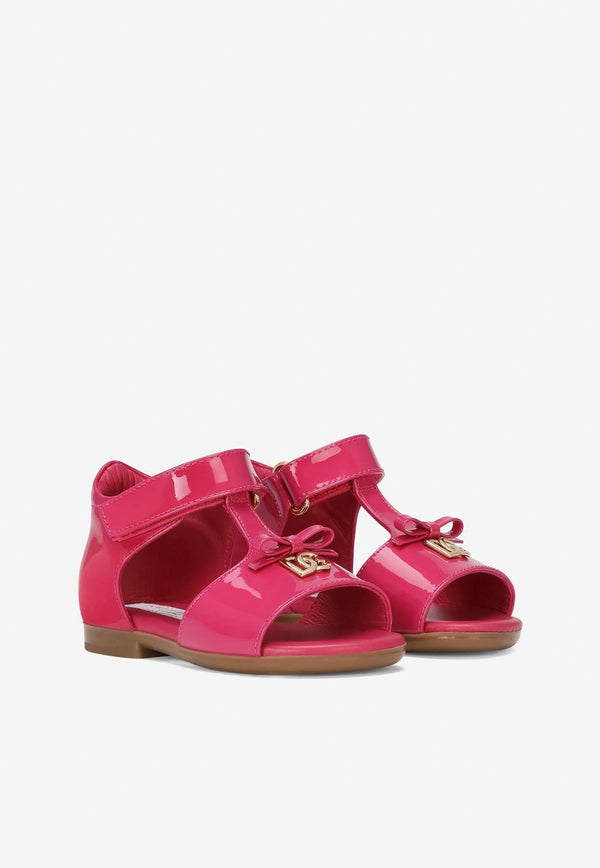 Baby Girls DG Logo Patent Leather Sandals