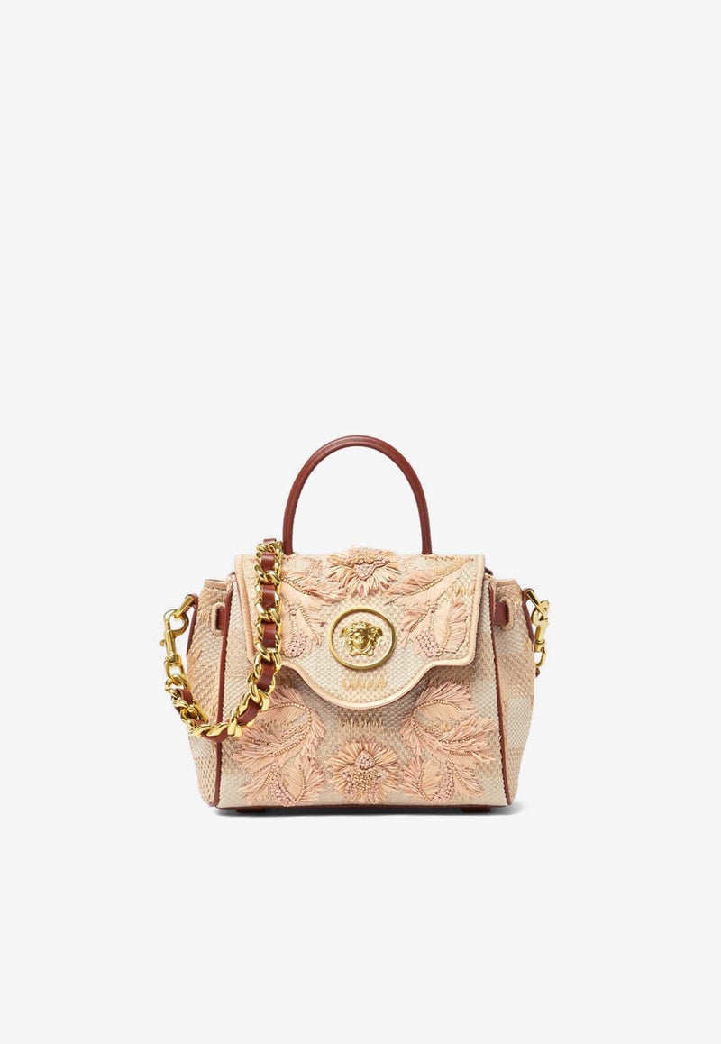 Small La Medusa Raffia Handbag