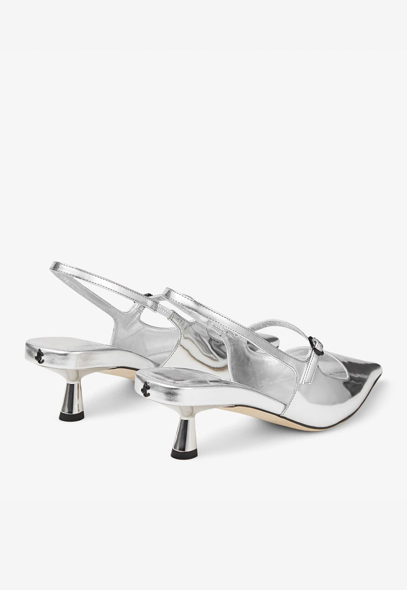 Didi 45 Pointed Pumps in Metallic Leather