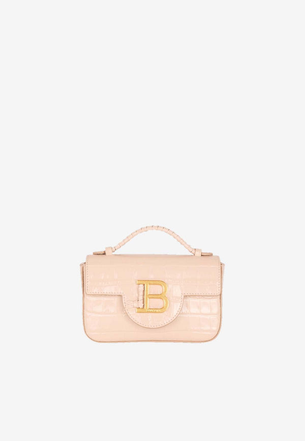 Mini B-Buzz 17 Croc-Embossed Leather Crossbody Bag