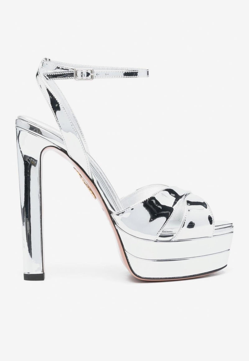 Divine 130 Platform Sandals in Metallic Leather