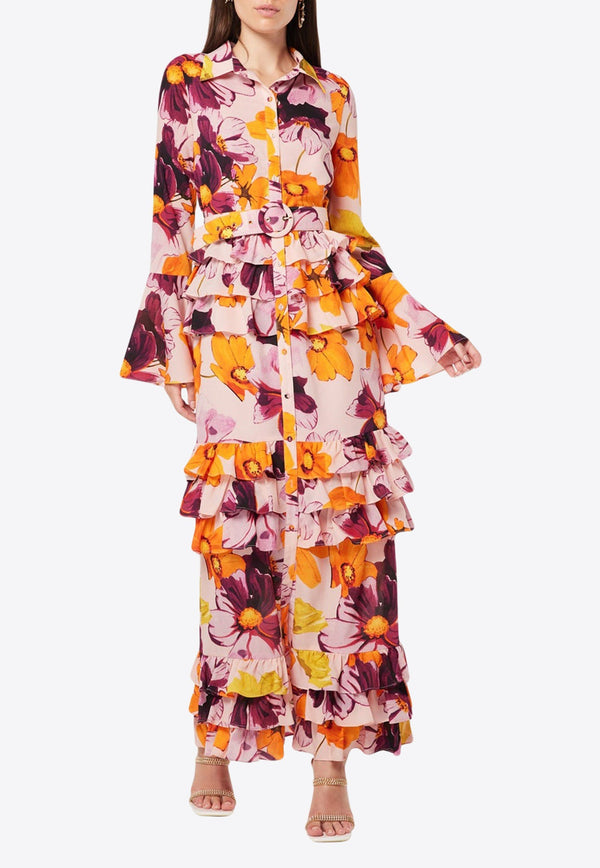 Yelina Floral Maxi Shirt Dress