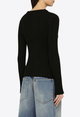 Silk-Blend Ribbed Sweater