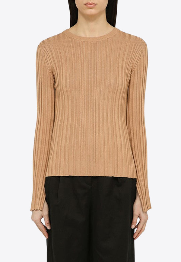Silk-Blend Ribbed Sweater