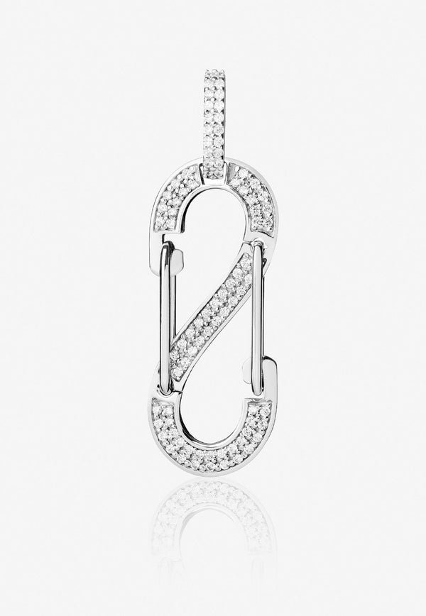 Special Order - Big Romy Diamond Pave Single Earring in 18K White Gold