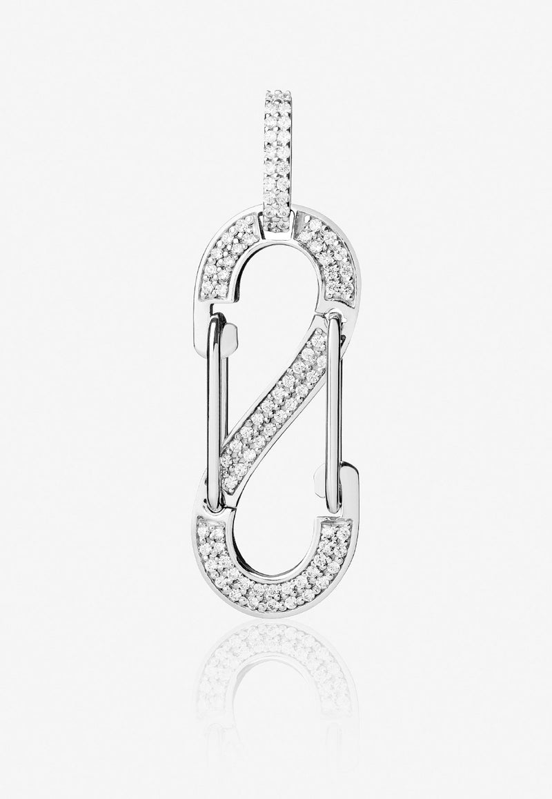 Special Order - Big Romy Diamond Pave Single Earring in 18K White Gold