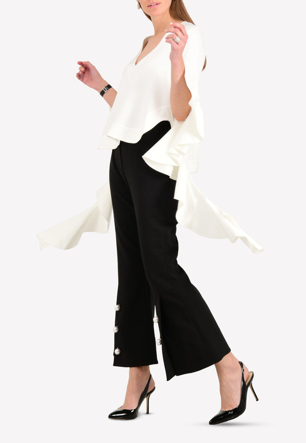 Reverberation V-neck Top with Bell Sleeves