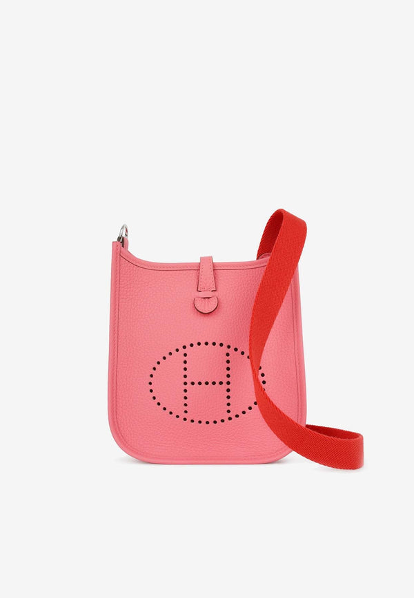 Mini Evelyne 16 in Rose Azalee Clemence Leather with Palladium Hardware