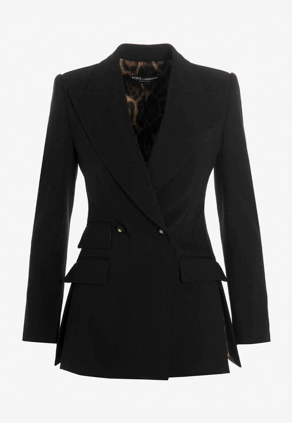 Double-Breasted Peak Lapel Blazer