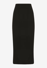 High-Waist Wool Pencil Skirt