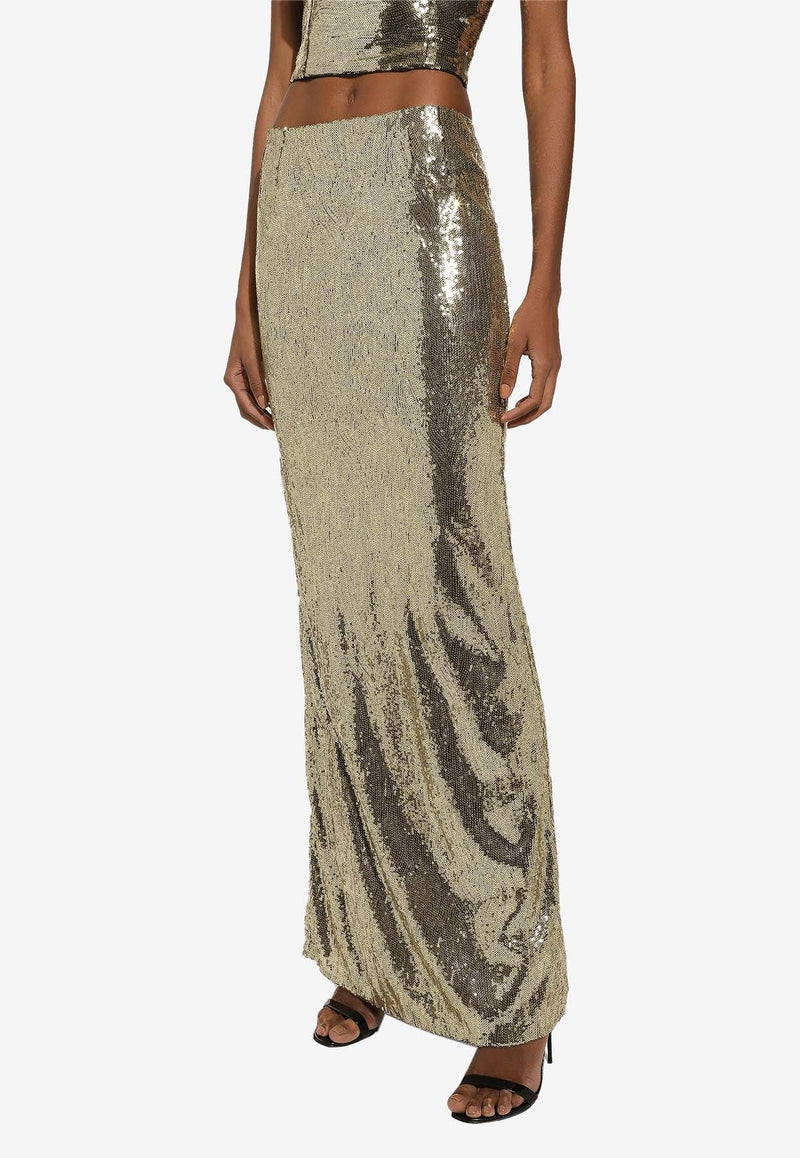 Sequined Mermaid Maxi Skirt