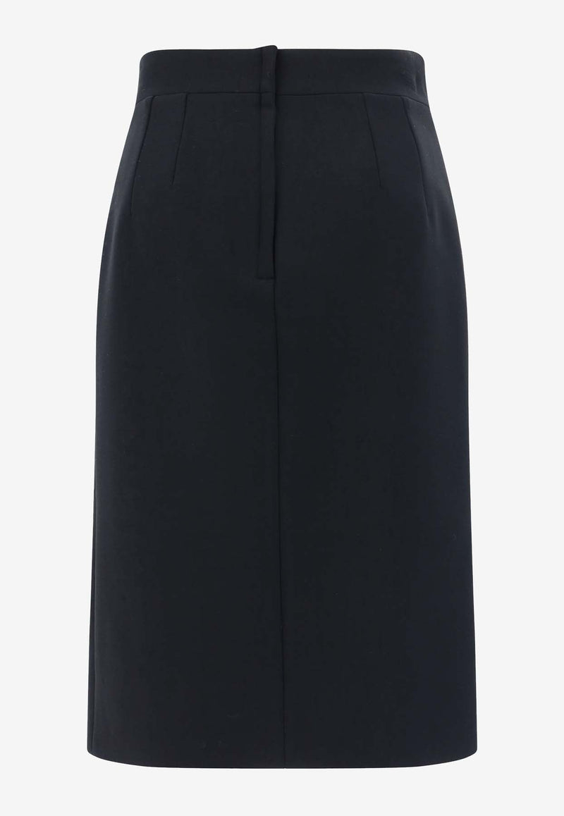 Wool-Blend Knee-Length Skirt