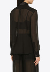 Semi-Sheer Silk Chiffon Shirt