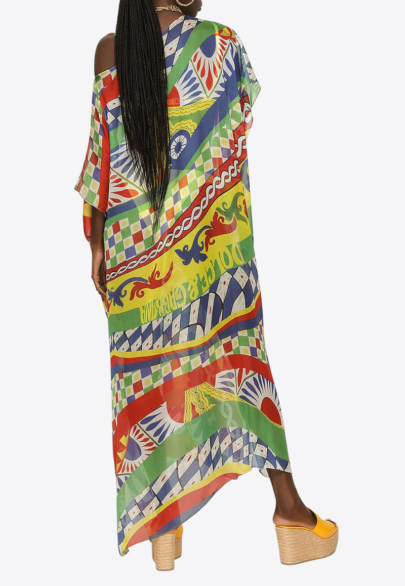 Carretto Print Maxi Kaftan Dress