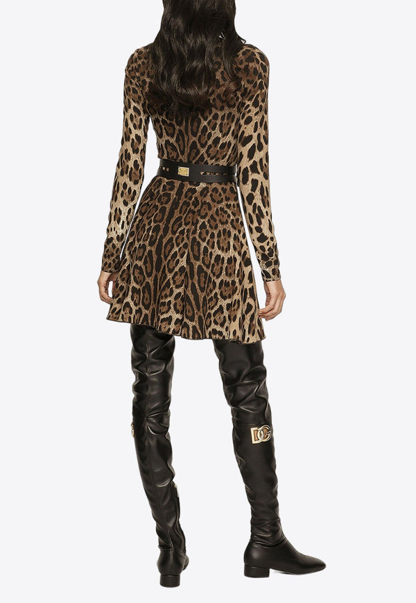 Leopard Sleeved Mini Dress