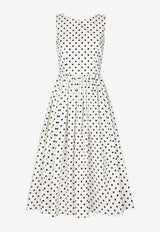 Polka Dot Print Midi Dress