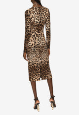 Leopard Print Midi Dress