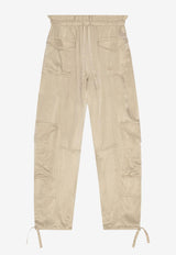 Washed Satin Cargo Pants