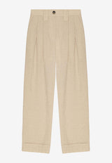 Straight-Leg Textured Pants