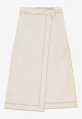 Canvas Midi Wrap Skirt