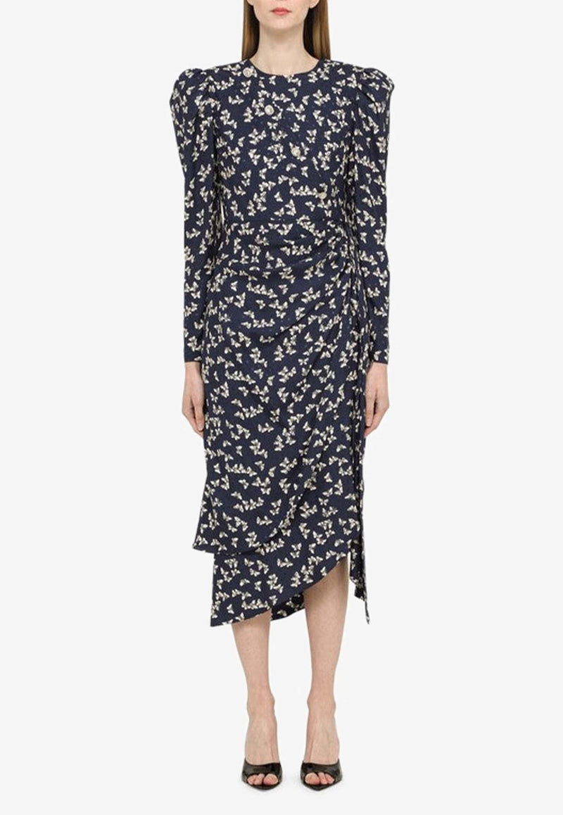 Floral Midi Silk Dress