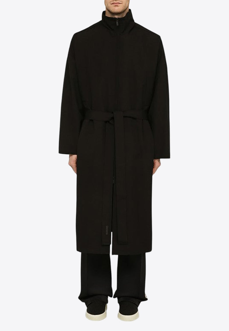 High-Neck Wool Trench Coat