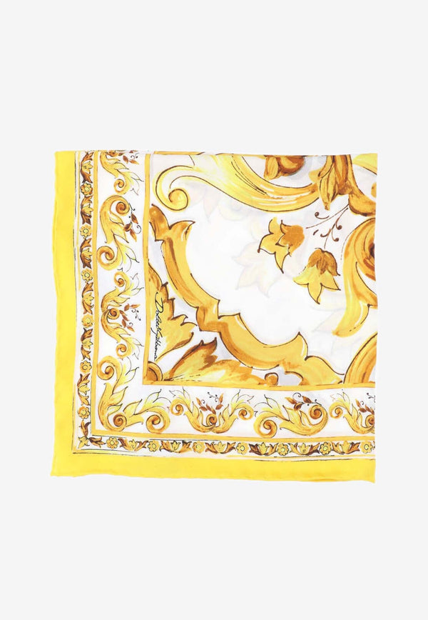 Majolica Print Small Silk Scarf