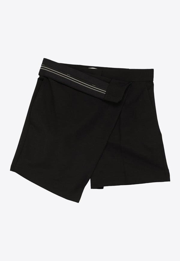 Asymmetric Mohair-Blend Mini Shorts