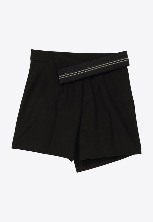 Asymmetric Mohair-Blend Mini Shorts