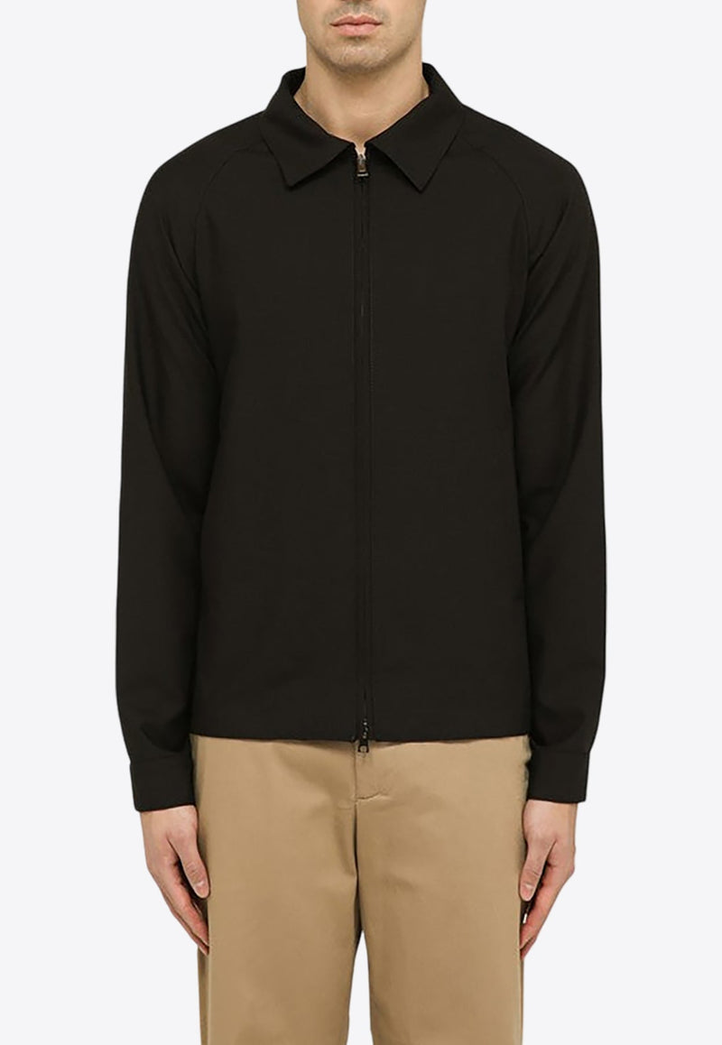 Zip-Up Wool Overshirt